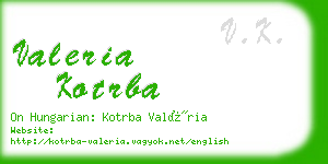 valeria kotrba business card